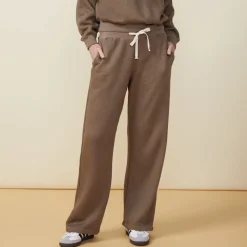 MONROW Teddy Fleece Straight Leg Sweat EARLGREY Shop